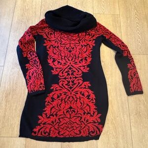 INC International Concepts Black and Red Knit Sweater